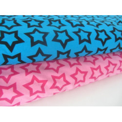 Jersey Star Stripes - Sterne pink rosa